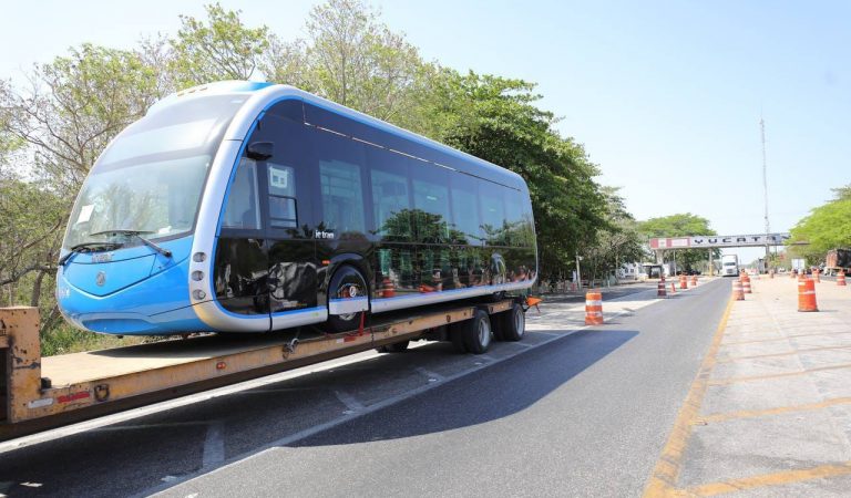 Arriban 6 nuevas unidades del Ie-Tram para las rutas La Plancha-Umán-Estación del Tren Maya